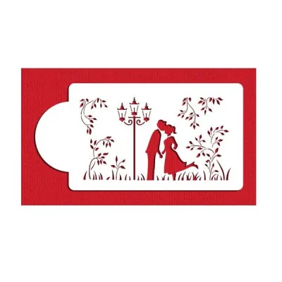 Küssendes Paar Stencil für romantische Motive