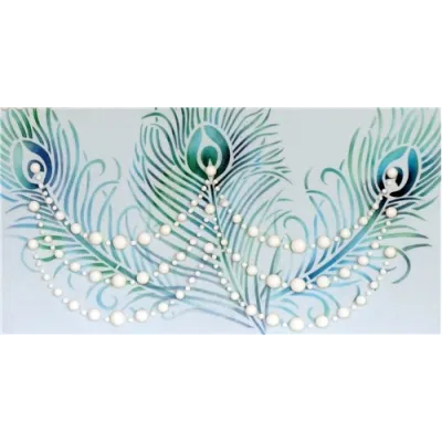 Peacock Feather Stencil, Set of 3 for Elegant Decorations