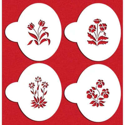 Stencils flower bed for sweet Easter motifs on your desserts