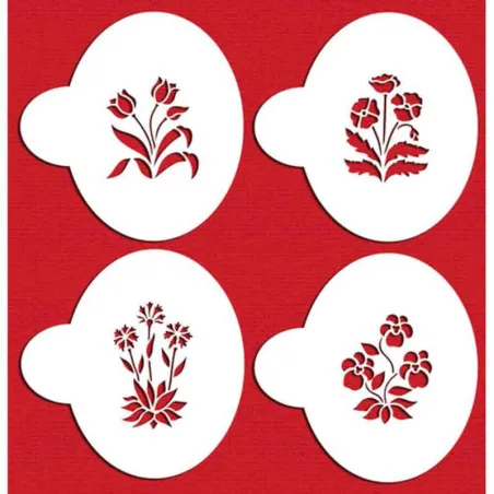 Stencils flower bed for sweet Easter motifs on your desserts