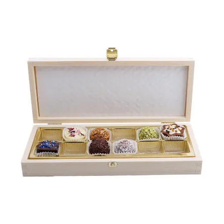 Scatola per praline in legno per 12 praline per regali raffinati