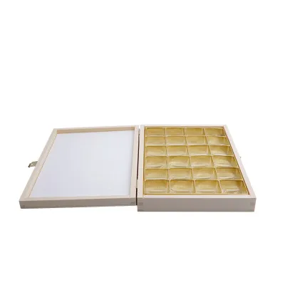 Boîte à chocolats en bois pour 24 chocolats pour des cadeaux raffinés