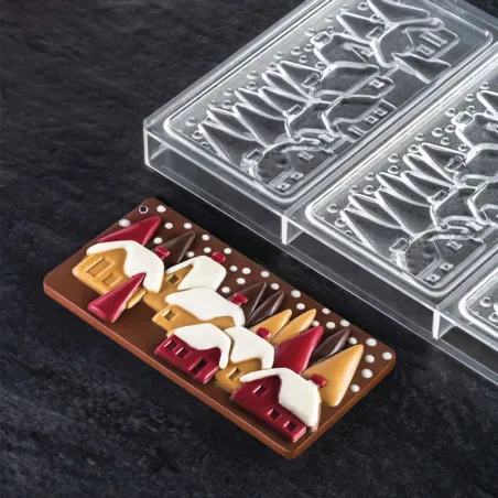 Chocolate bar Christmas village mold