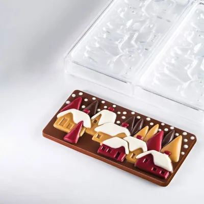 Schokoladentafel Giessform Weihnachtsdorf