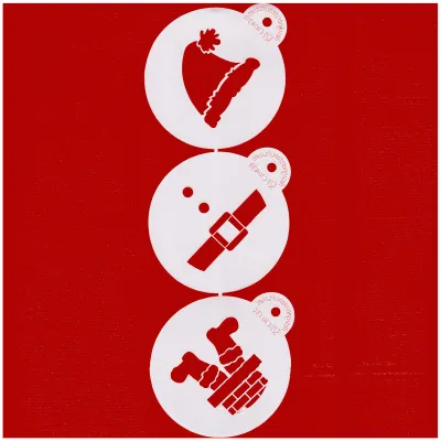 Weihnachtsmann Stencil 3 Stück für winterliche Dekorationen