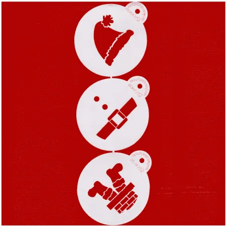 Santa Claus Stencil 3 pieces for winter decorations