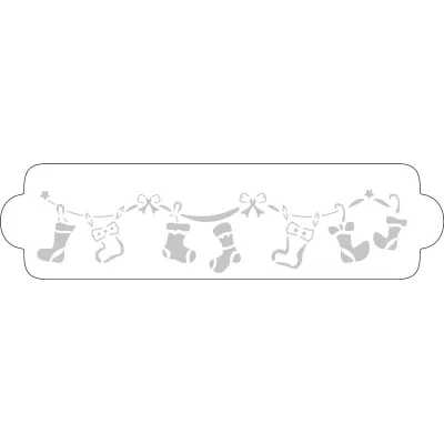 Christmas socks stencil for winter decorations