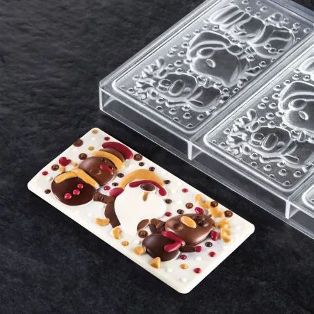 Moule à tablette de chocolat Amis de Noël