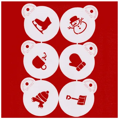 Winter Stencils, 6 pieces for wintry decorations