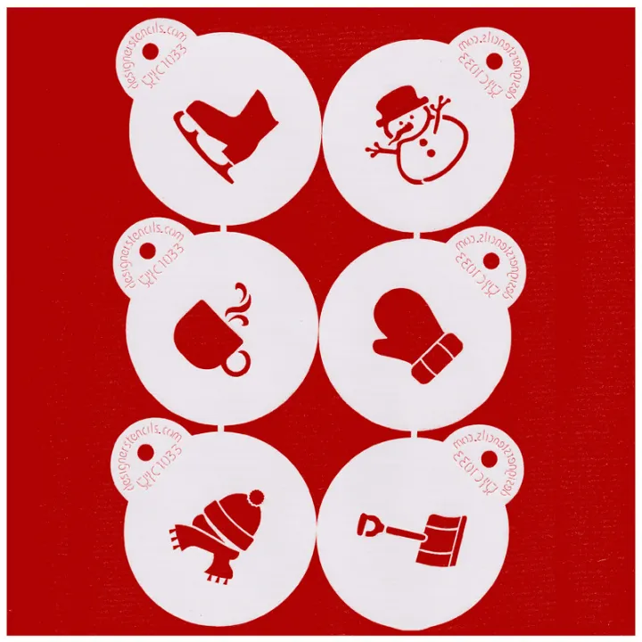 Winter Stencils, 6 pieces for wintry decorations