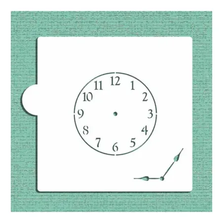 Stencil clock with clock hands for timeless decorations