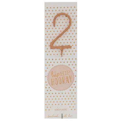 Wunderkerze 2 Rose Gold für Geburtstage, Jubiläen und andere Anlässe