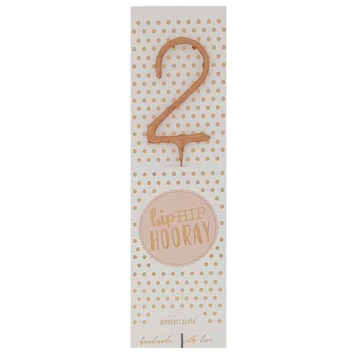 Wunderkerze 2 Rose Gold für Geburtstage, Jubiläen und andere Anlässe