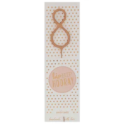 Wunderkerze 8 Rose Gold für Geburtstage, Jubiläen und andere Anlässe