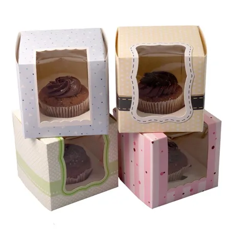 Scatola per cupcake mini, 4 pezzi per regali raffinati