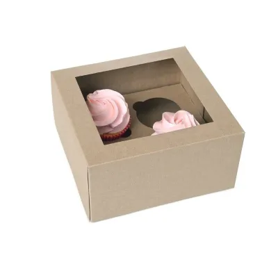 2 Scatole per Cupcake da 4 pezzi in Cartone