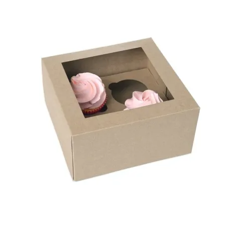 2 cardboard cupcake boxes for 4 cupcakes