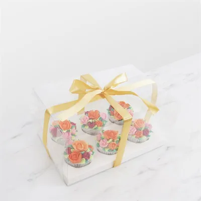 Scatola per cupcake trasparente per 6 cupcake