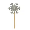 Cupcakes topper snowflake, 12 pieces