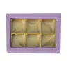 Confezione di cioccolato viola per 6 cioccolatini per regali nobili