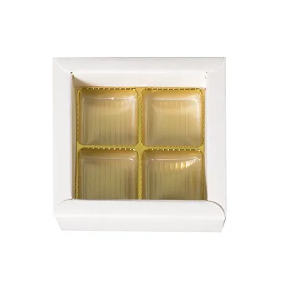 Incarto di cioccolato bianco per 4 cioccolatini per regali nobili