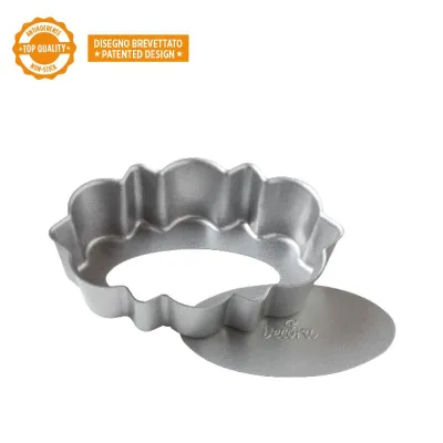 Design Moule à tartes ovale avec fond élévateur, 7.5 x 11.5 cm