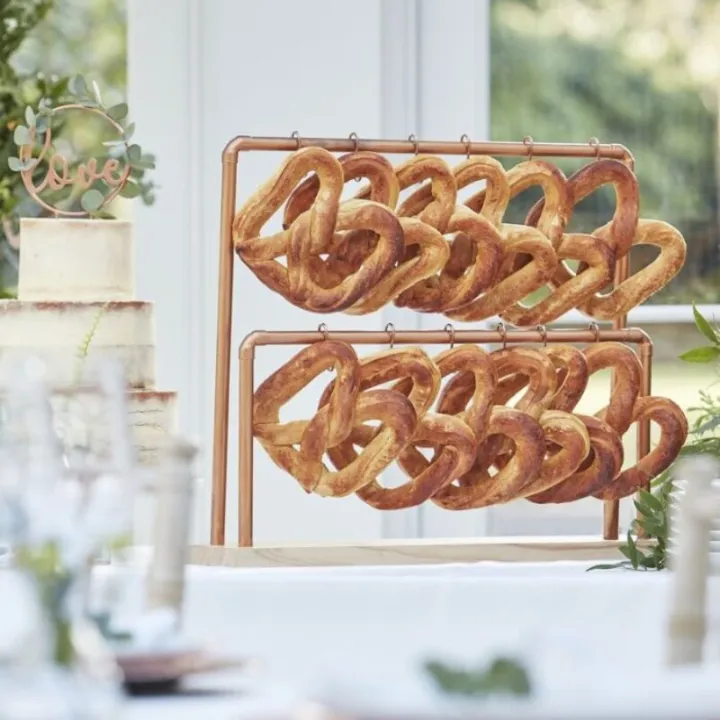Pretzel Stand - Copper & Wood