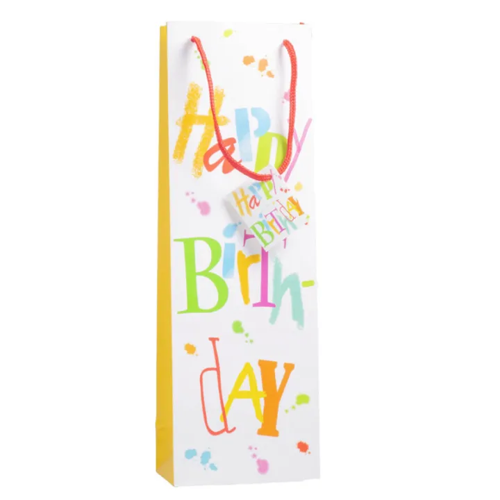 Sacchetto regalo Happy Birthday 12x37x8cm