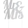 Mr & Mrs Cake Topper Argent