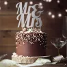 Mr & Mrs Cake Topper Argento