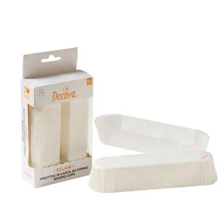 Eclair Papierförmchen Weiss, 60 Stück für edle Geschenke