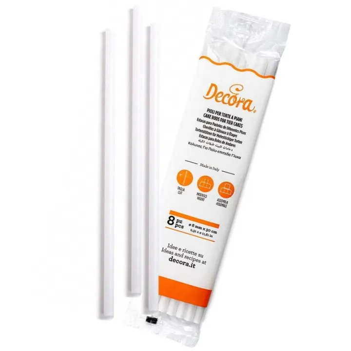 Cake supports plastic Ø 8 mm, 8 pieces
