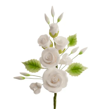 Cake Topper Rosensträusschen Weiss, 6 Stück