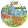 Tortenaufleger aus Esspapier Dinosaurier, Ø 20 cm