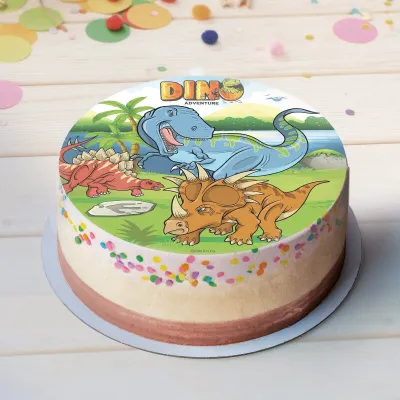 Dessus de tarte en papier dinosaure, Ø 20 cm