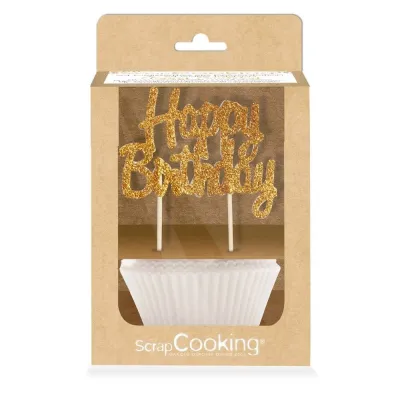 Cupcakes-Förmchen mit Birthday-Topper, 24 Stück