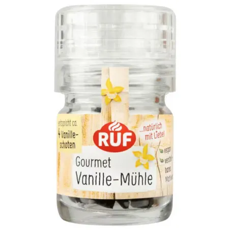 RUF Moulin à vanille gourmet 7,5 g – vanille de Tahiti fraîchement moulue | miniSchoggi