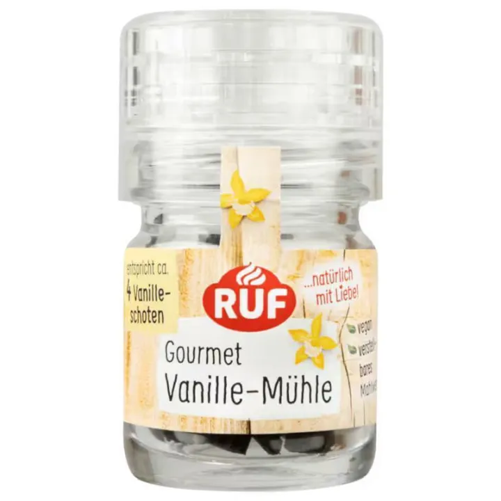 RUF Moulin à vanille gourmet 7,5 g – vanille de Tahiti fraîchement moulue | miniSchoggi