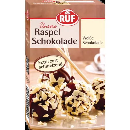 Schokoraspeln Weiss von RUF – zart, cremig, sofort einsatzbereit | Cakelicious