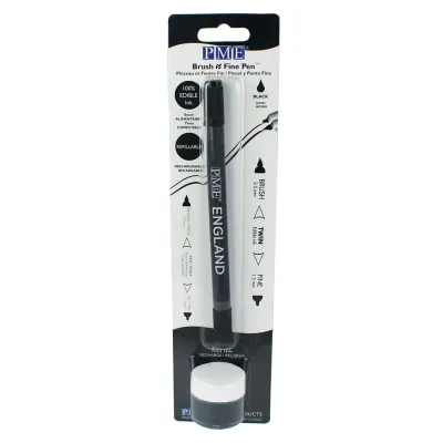 Pennello e penna a punta fine nera
