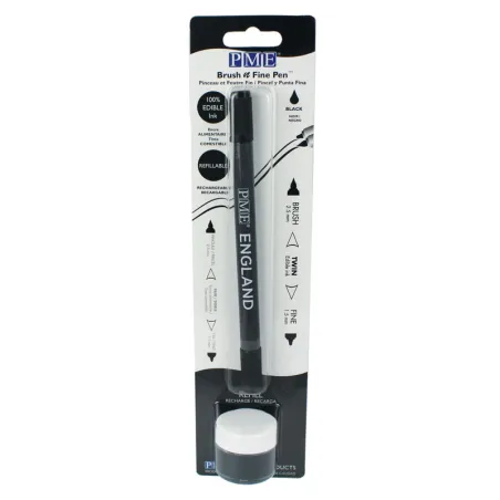 Brush & fine point pen black