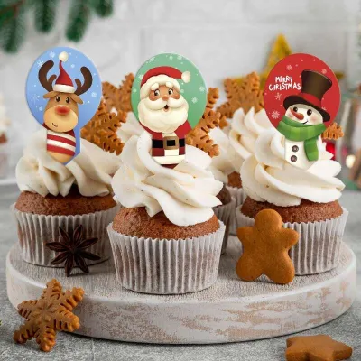 Toppers di carta da regalo natalizi, 20 pezzi