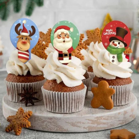 Toppers di carta da regalo natalizi, 20 pezzi