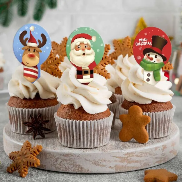 Toppers di carta da regalo natalizi, 20 pezzi