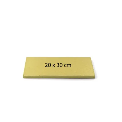 Tortenplatte Rechteckig extra stark Gold 20 x 30 cm zum sicheren Transport