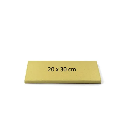 Piatto da torta rettangolare extra forte in oro 20 x 30 cm per un trasporto sicuro