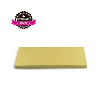 Tortenplatte Rechteckig extra stark Gold 20 x 30 cm zum sicheren Transport