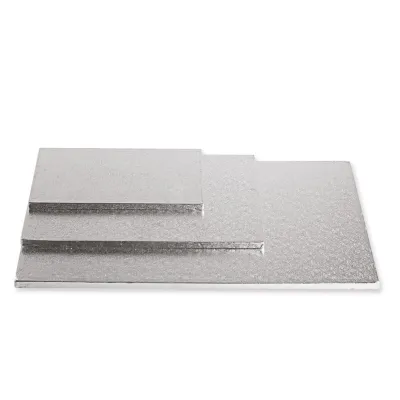 Tortenplatte Rechteckig extra stark Silber 30 x 40 cm zum sicheren Transport