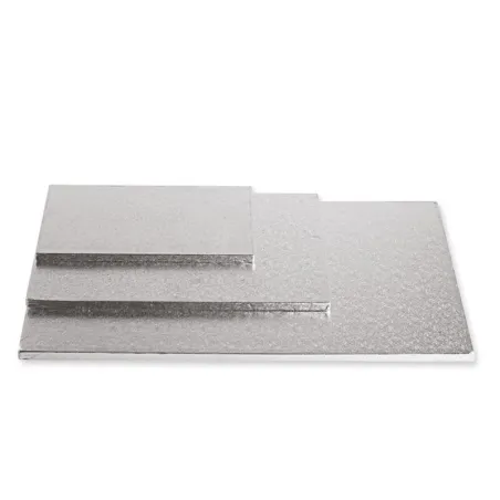 Piatto da torta rettangolare extra forte in argento 30 x 40 cm per un trasporto sicuro
