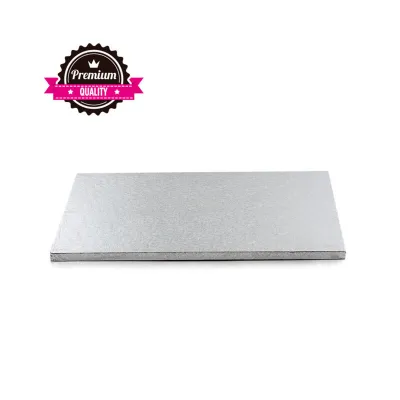 Tortenplatte Rechteckig extra stark Silber 30 x 40 cm zum sicheren Transport